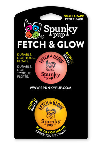 Spunky Pup Fetch & Glow Ball (Small 2-pack)