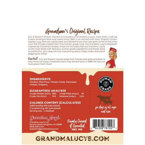 Grandma Lucy's Freeze-Dried Meatballs Chicken Parmesan Dog Treats (3 oz)