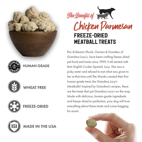 Grandma Lucy's Freeze-Dried Meatballs Chicken Parmesan Dog Treats (3 oz)