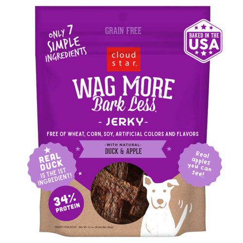 Cloud Star Wag More Bark Less Jerky: Duck & Apple Dog Treats (10-oz)