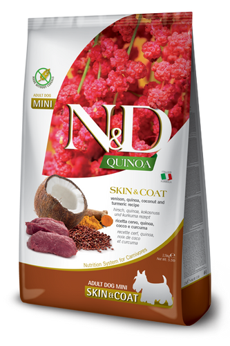 Farmina N&D Quinoa Skin & Coat Venison Mini Adult Dog Food (5.5 LB)