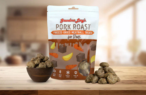 Grandma Lucy's Freeze-Dried Meatballs Pork Roast Dog Treats (3 oz)