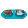 Messy Mutts Double Silicone Dog Feeder with Stainless Bowls