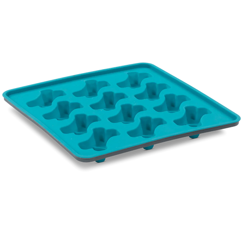 Messy Mutts Framed Spill Resistant Silicone Dog Treat Mold (Blue)