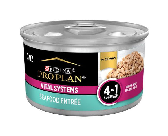 Purina Pro Plan Vital Systems Seafood Entree in Gravy 4-in-1 Support Wet Cat Food