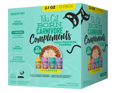 Tiki Cat Born Carnivore Complements Rich High Protein Wet Cat Food Topper Variety Pack