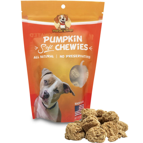 Poochie Butter Pumpkin Soft Chewies Dog Treats (8 oz)