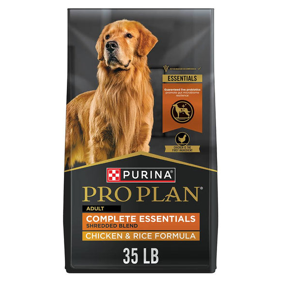 Purina Pro Plan Adult Complete Essentials Shredded Blend Chicken & Rice with Probiotics Dry Dog Food