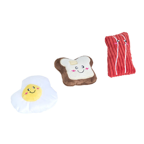 Zippy Paws Miniz Breakfast Foods Dog Toy