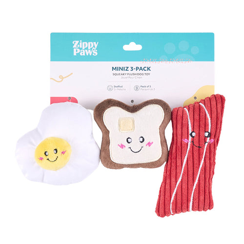 Zippy Paws Miniz Breakfast Foods Dog Toy