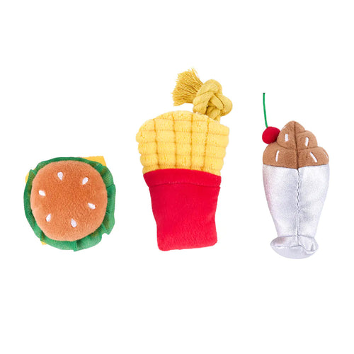 Zippy Paws Miniz 3-Pack – Fast Foods Dog Toy