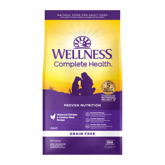 Wellness Complete Health Natural Adult Grain Free Deboned Chicken and Chicken Meal Recipe Dry Dog Food