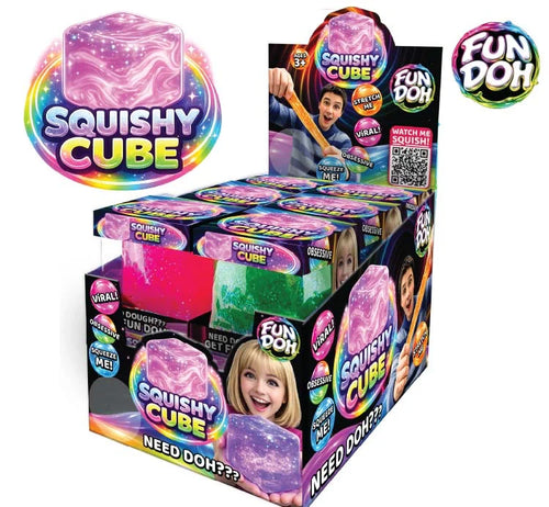 Novelty Fun Doh Squish and Squeeze Slow Release Squishy Fun Cube