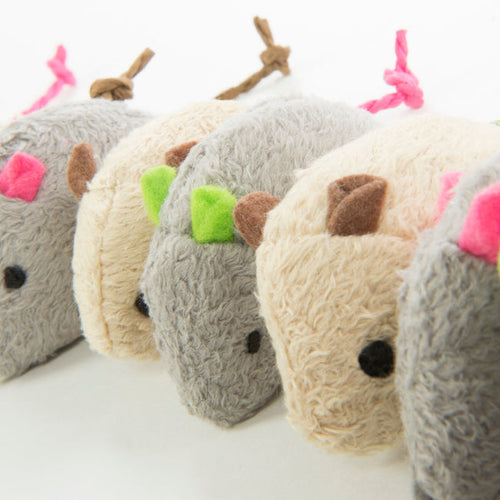 SmartyKat Skitter Critters Value Pack Plush Catnip Cat Toys, Gray & Cream (Set of 10)