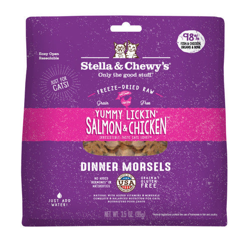 Stella & Chewy's Yummy Lickin' Salmon & Chicken Freeze-Dried Morsels Cat Food