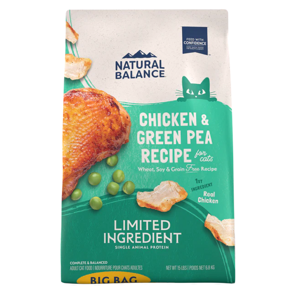 Natural Balance L.I.D. Limited Ingredient Diets Grain Free Chicken & Green Pea Formula Recipe Dry Cat Food