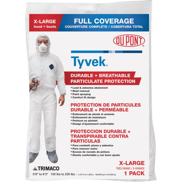 Dupont Tyvek XL Hooded Reusable Painter's Coveralls