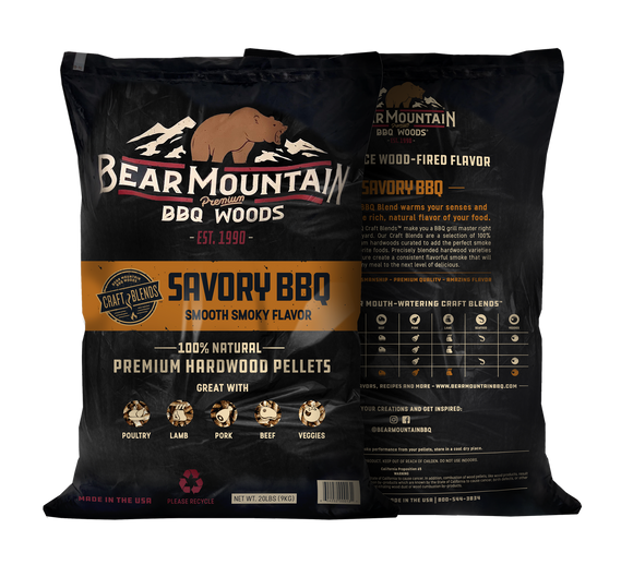 Bear Mountain Premium BBQ Woods Savory BBQ Craft Blends™ Wood Pellets 20 Lbs