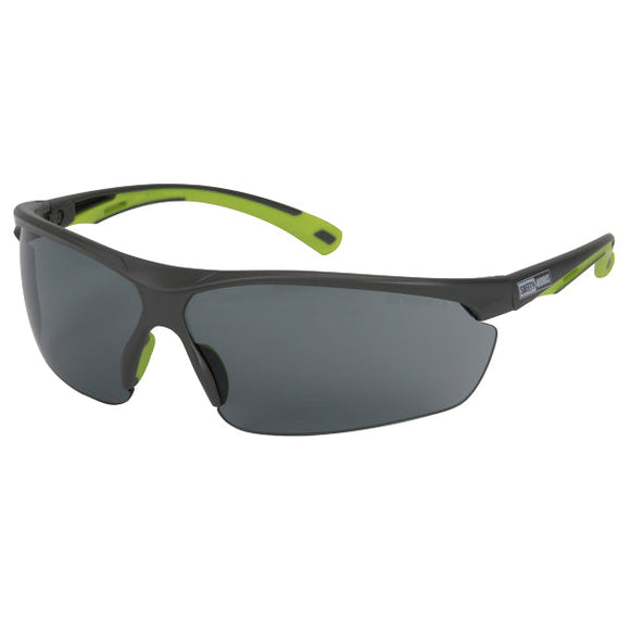 SAFETY WORKS Semi-Rimless Safety Glasses with Adjustable-Angle Frame and Gray Lens