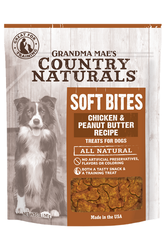 Grandma Mae's Country Naturals Soft Bites Chicken Peanut Butter Dog Treats