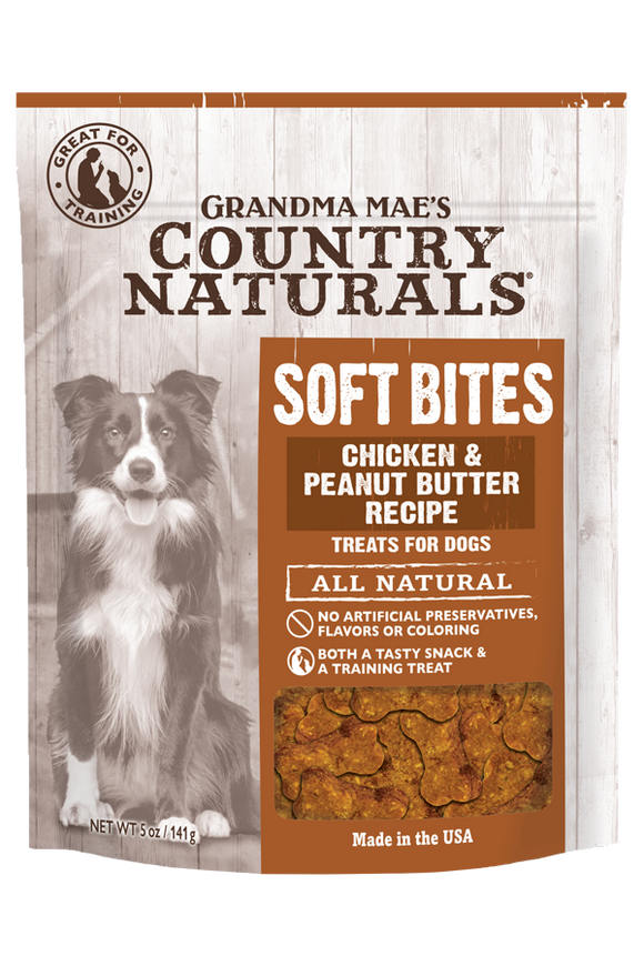 Grandma Mae's Country Naturals Soft Bites Chicken Peanut Butter Dog Treats